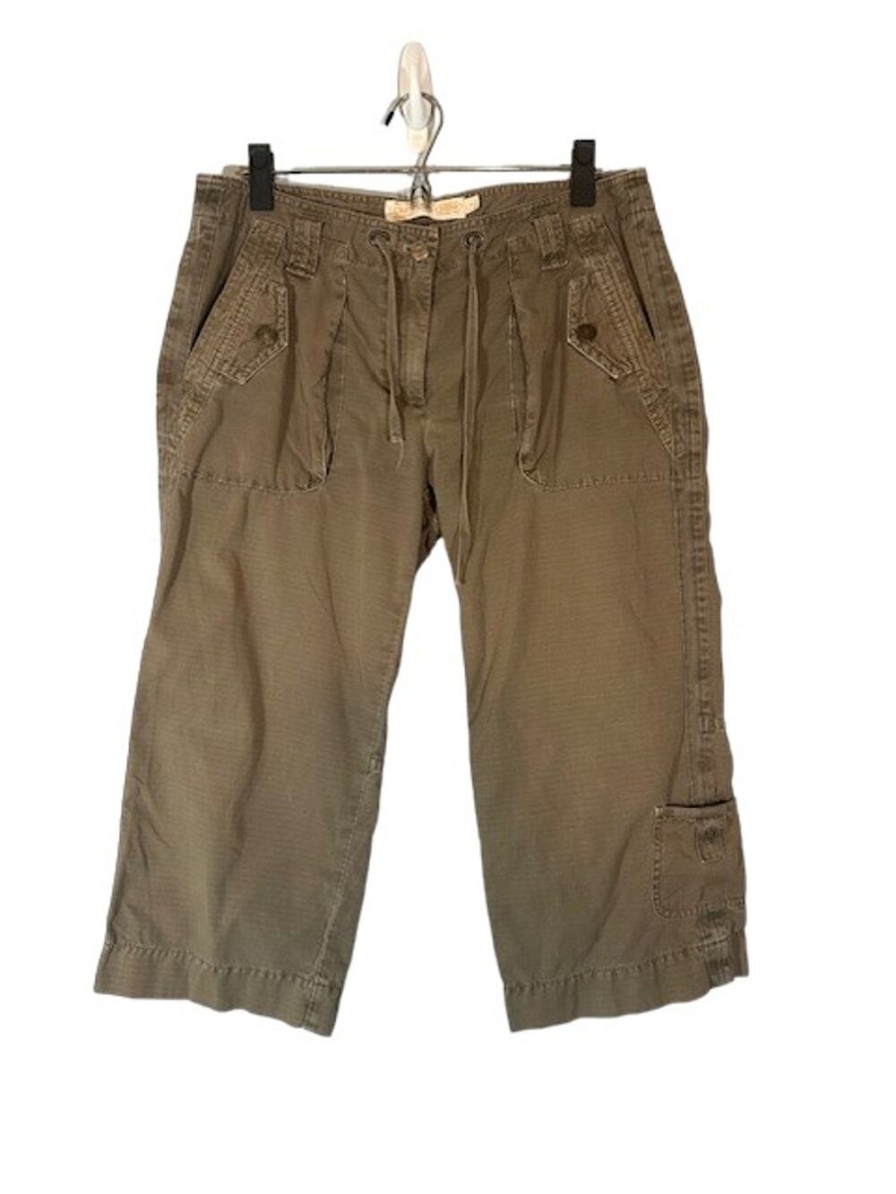 J.Crew Beige City Fit Cropped Chino Pants Broken In Cotton Capri Women Size 8